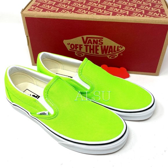 VANS Classic Slip-On Low Top Neon Green Women’s - Picture 7 of 9